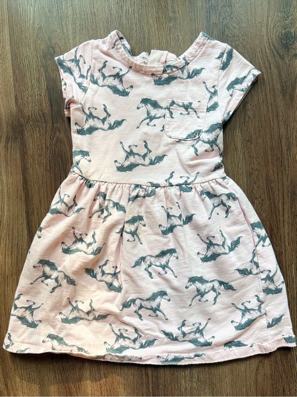 Carter's Pink Dress with Gray Horse Print